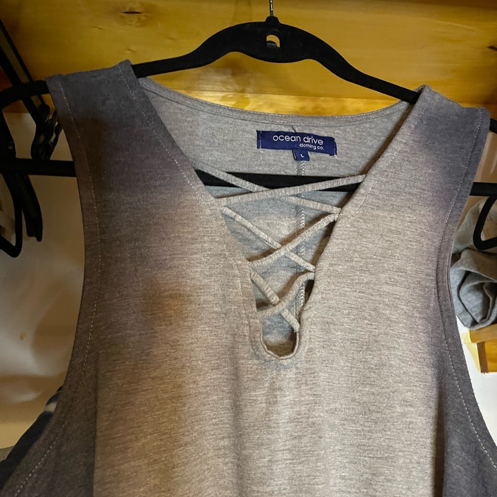 Ocean Drive clothing ombré criss cross tank